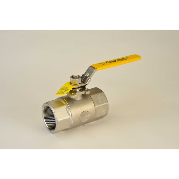 Chicago Valves And Controls 1", 2 Piece Standard Port Stainless Steel Ball Valve with FNPT Ends 2466R010 - main